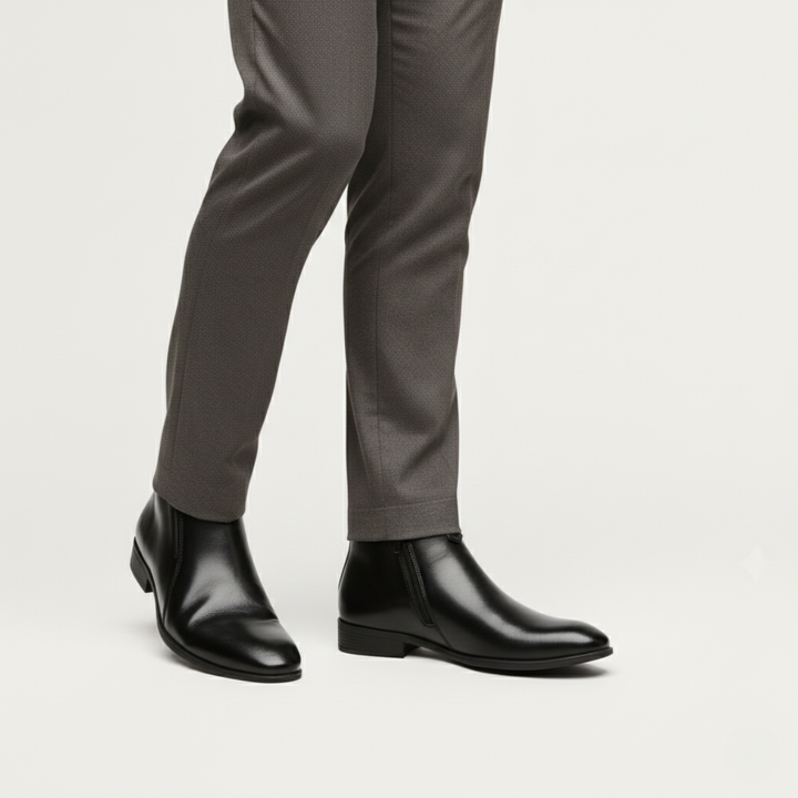 The Mantova Men’s Pointed Toe Vintage Leather Ankle Boots