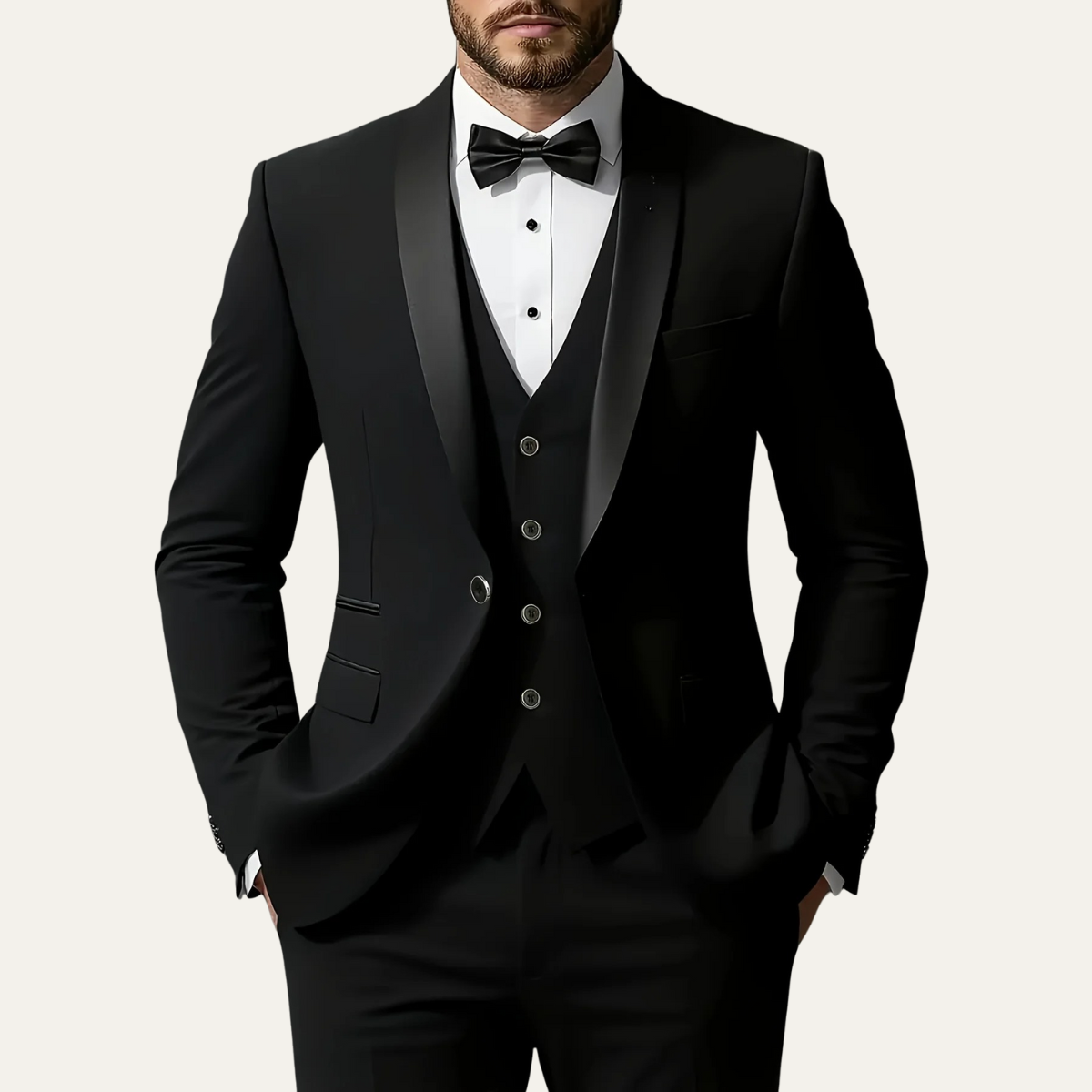 The Alba Men’s Classic 3 Piece Suit Set – Blazer Vest and Pants Formal Suit
