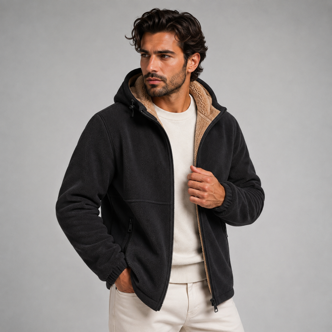 The Harriman Men’s Warm Soft Shell Fleece Zip Up Hooded Jacket