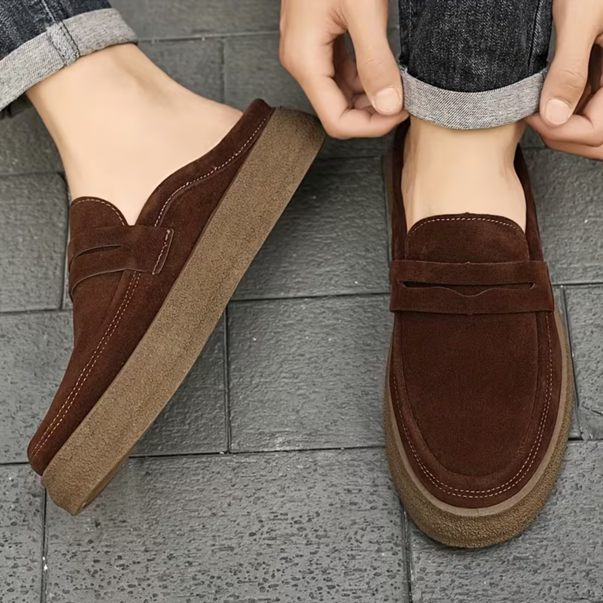 The Positano Men’s Casual Rubber Sole Slip On Loafers