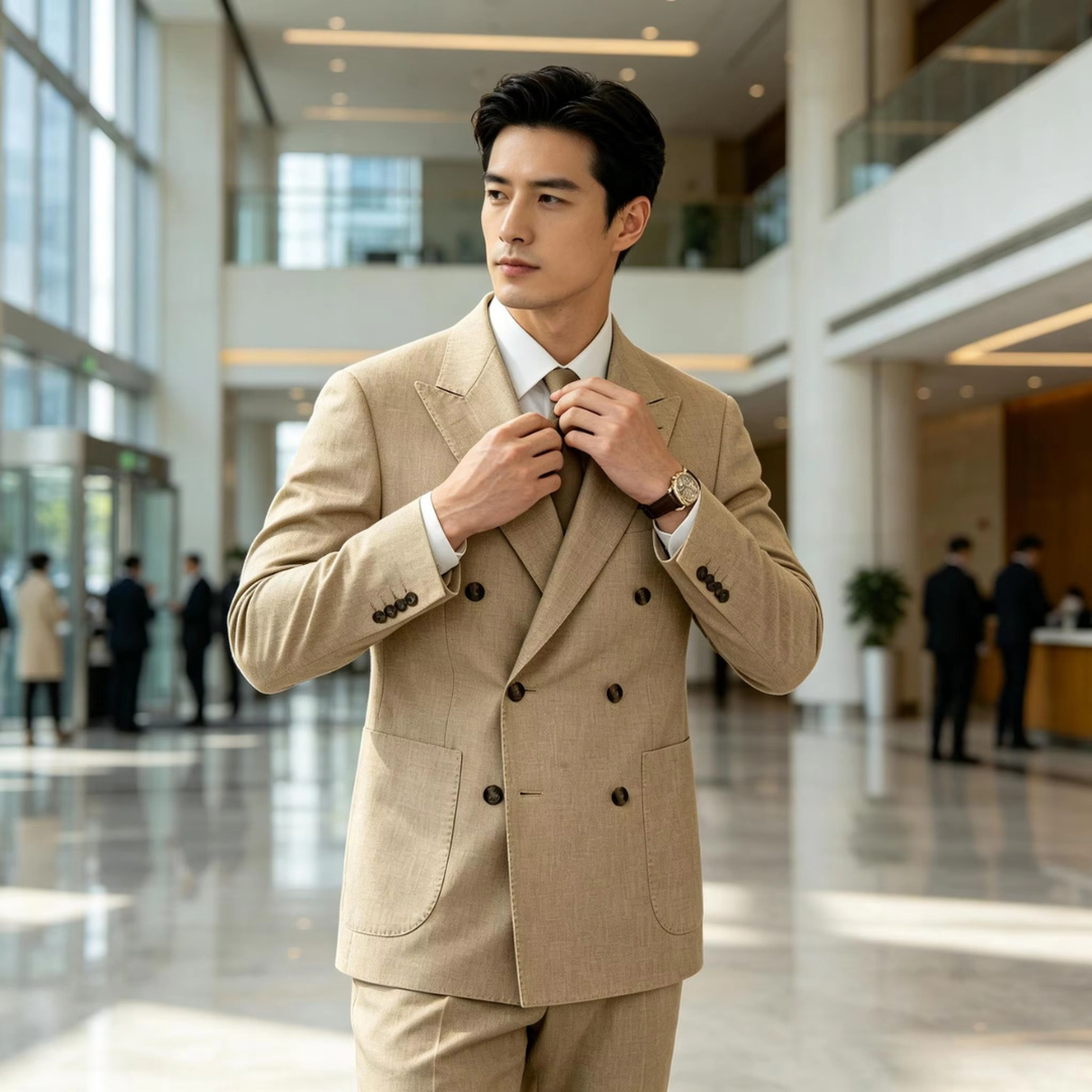 The Brixton Men’s Double Breasted Linen Blazer