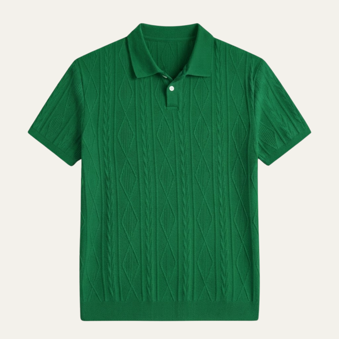 The Willowstone Ridge Men’s Textured Button Up Trendy Polo Shirt