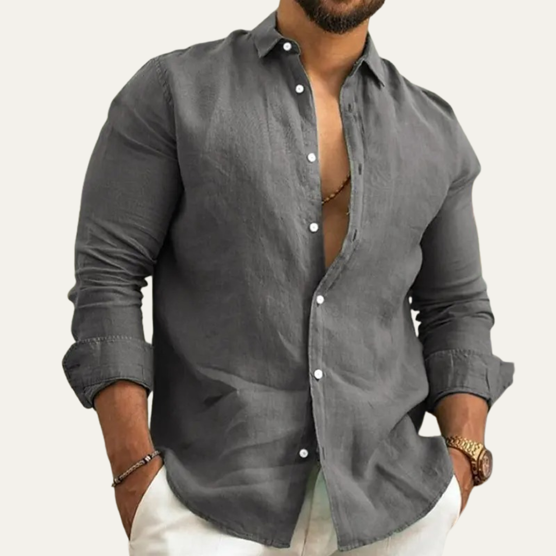 The Polignano Men’s Relaxed Button Up Linen Summer Shirt