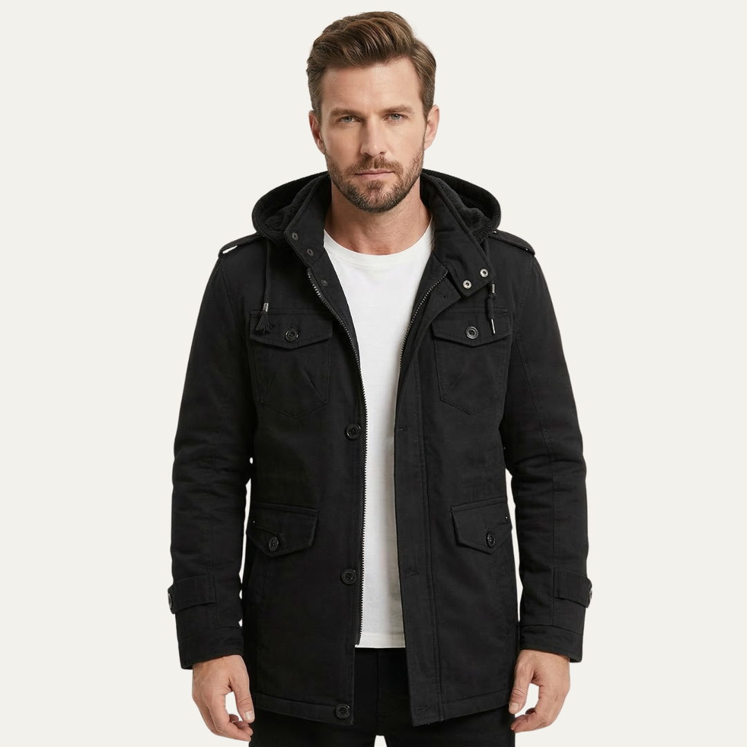The Oakfield Men’s Warm Fleece Lined Hooded Winter Parka Jacket