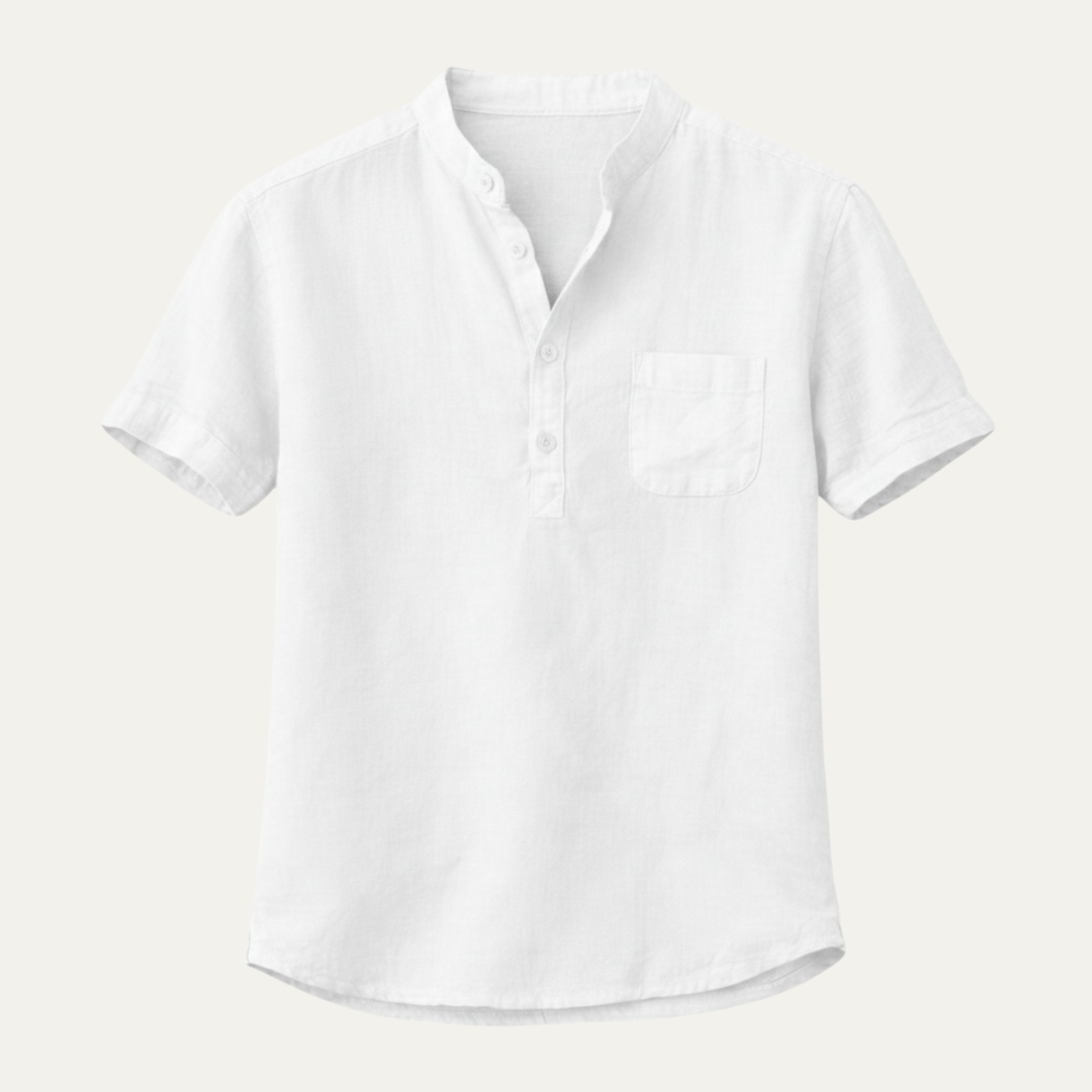 The Aberdeen Men’s Trendy Cotton Linen Henley Shirt