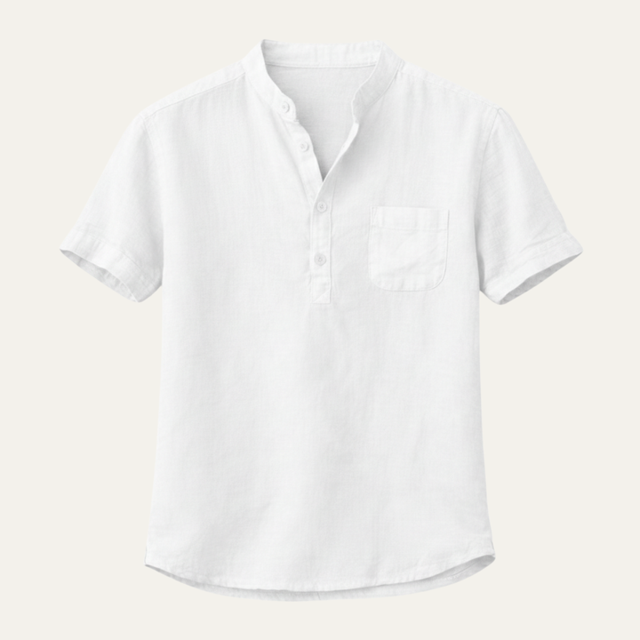 The Aberdeen Men’s Trendy Cotton Linen Henley Shirt