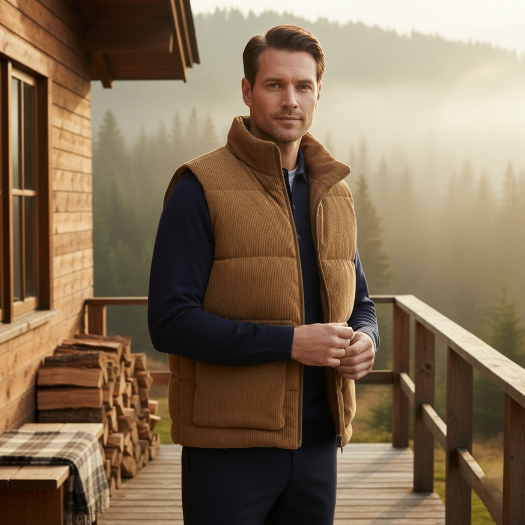 The Penzance Men's Corduroy Lighweight Quilted Vest