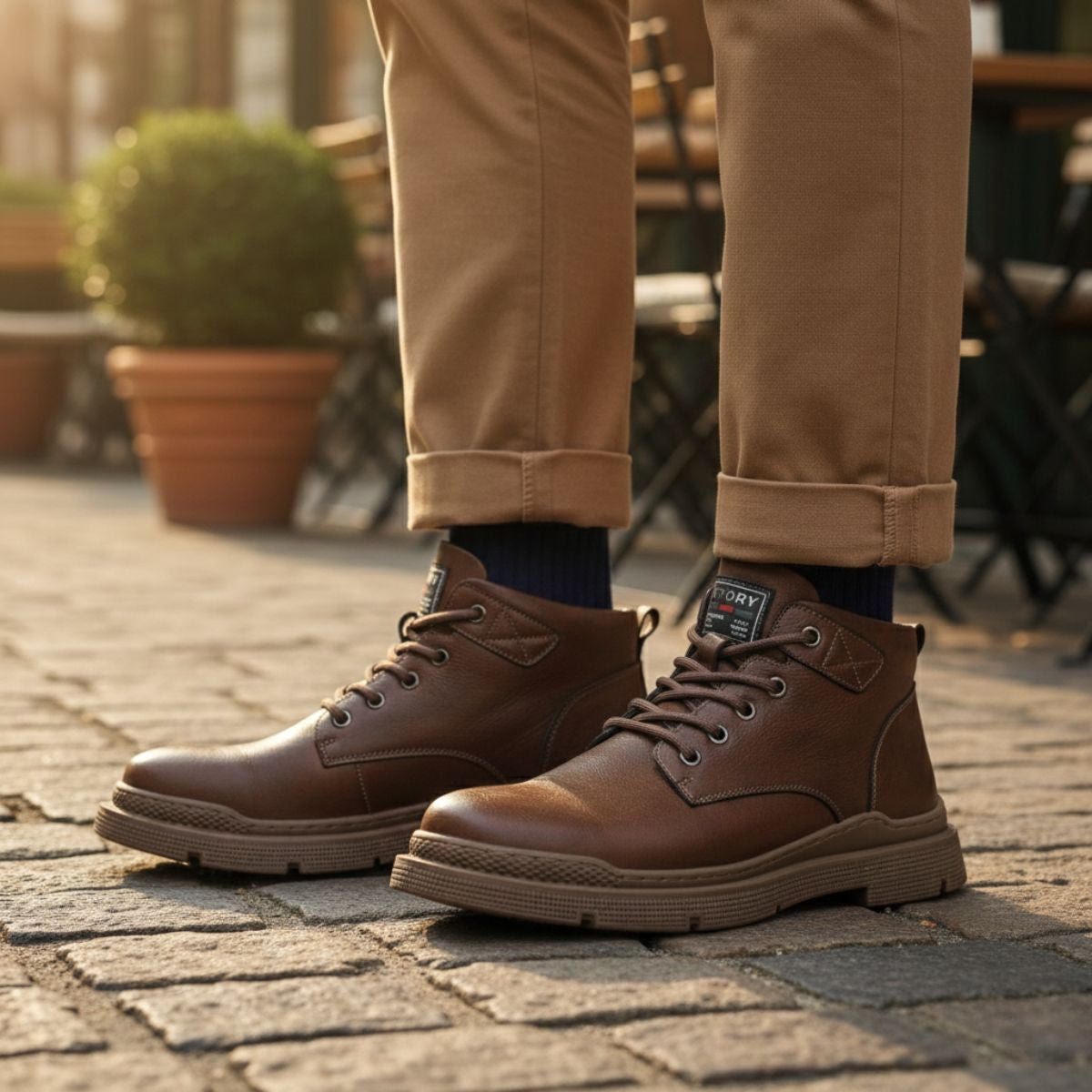 The Silverfield Men’s Classic Lace Up Leather Ankle Snow Boots