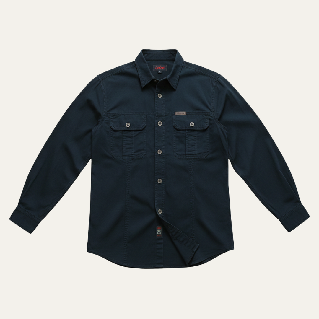 The Cedarfield Men’s Solid Color Multi Pocket Soft Cargo Shirt