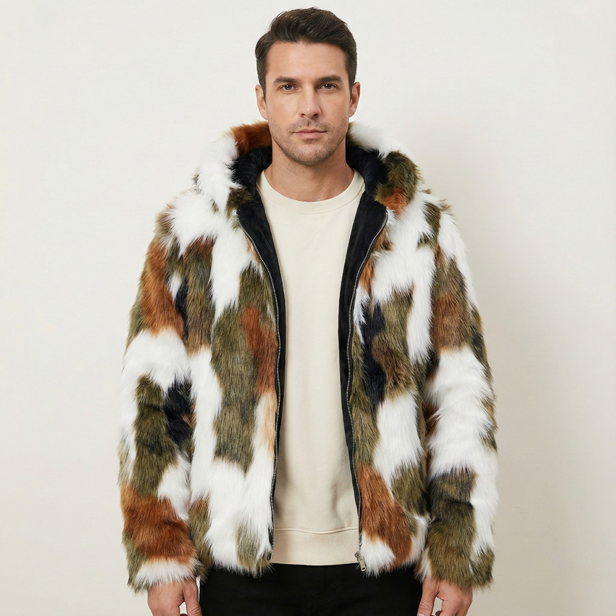 The Garda Porto Men’s Elegant Soft Fur Hooded Winter Jacket