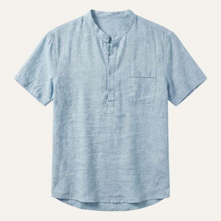 The Edinburgh Men’s Lightweight Cotton Linen Henley Shirt
