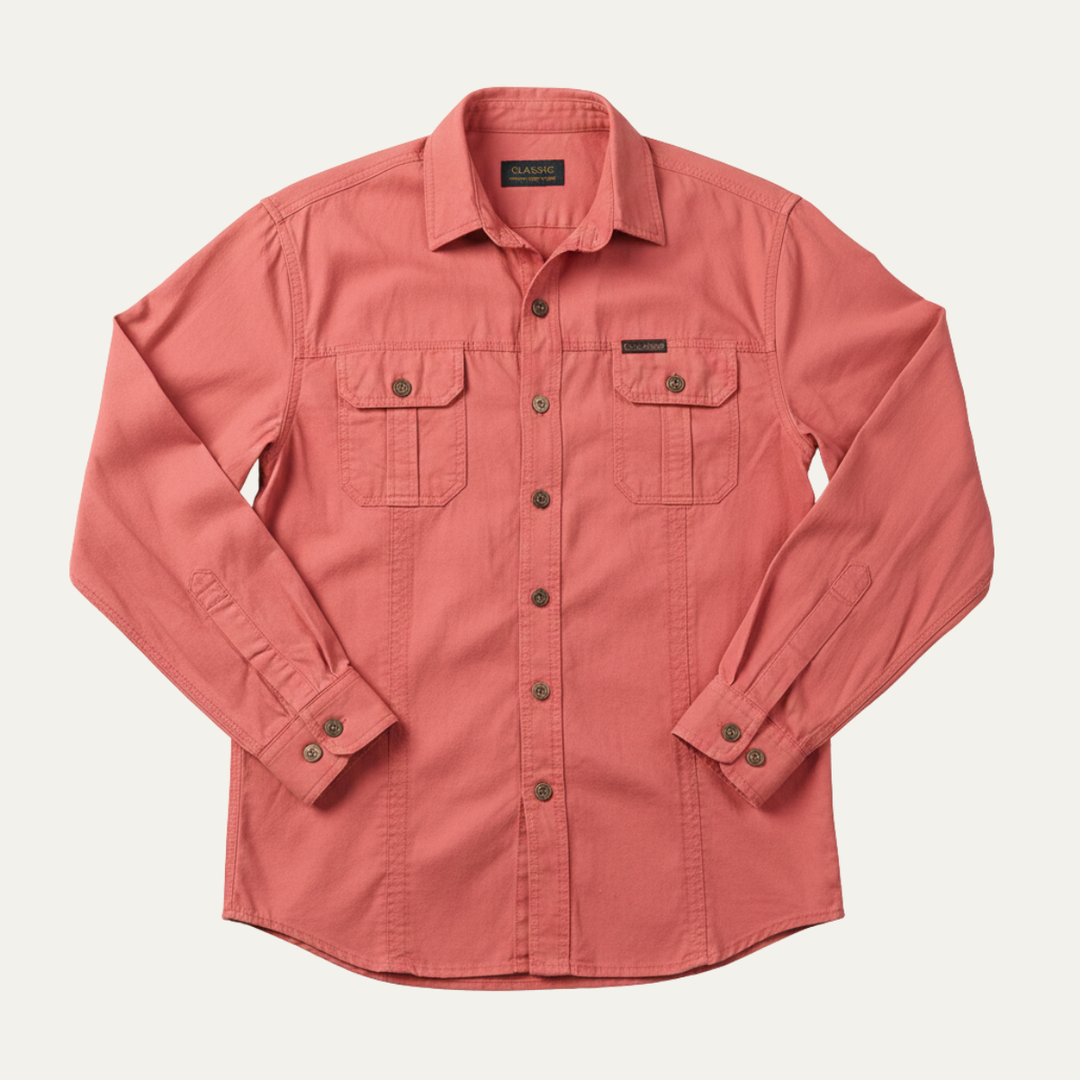 The Ashton Ridge Men’s Solid Color Multi Pocket Cargo Shirt