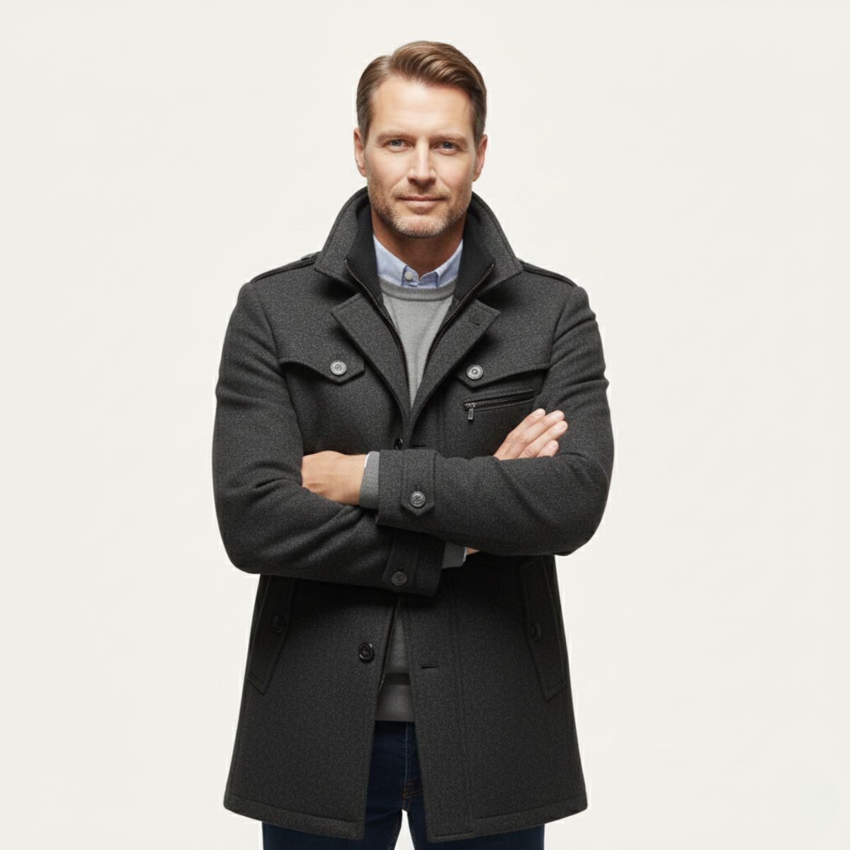 The Stonemont Men’s Smart Casual Wool Blend Winter Coat