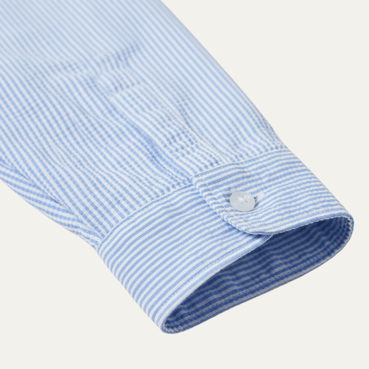 The Maplecrest Park Men’s Lightweight Blue Striped Linen Button Up Shirt