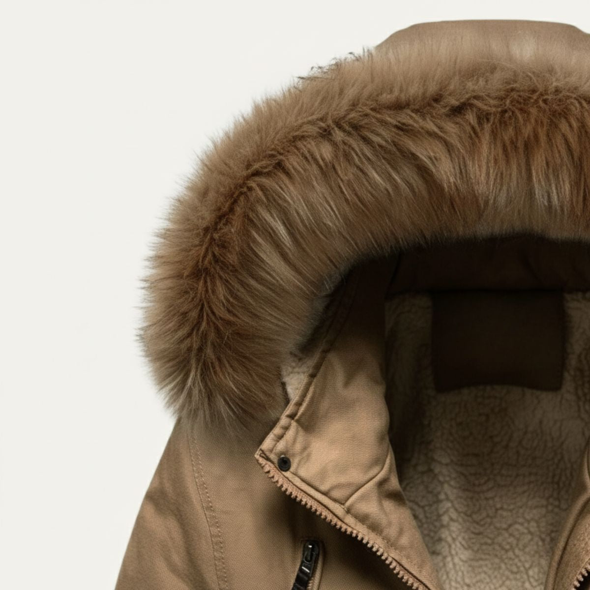 The Lipari Men's Long Down Hooded Jacket with Fur Collar