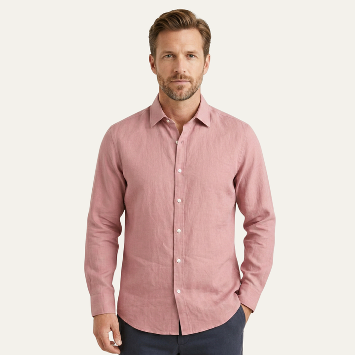 The Glenpark Ridge Men’s Linen Casual Button Up Shirt