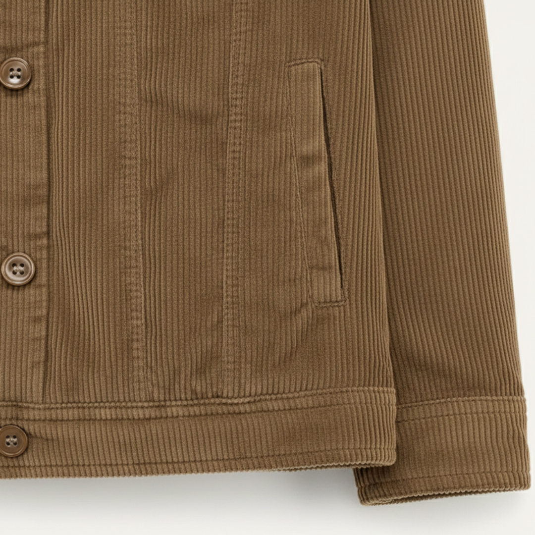 The Ponsacco Men’s Corduroy Fleece Lined Winter Jacket with Sherpa Collar