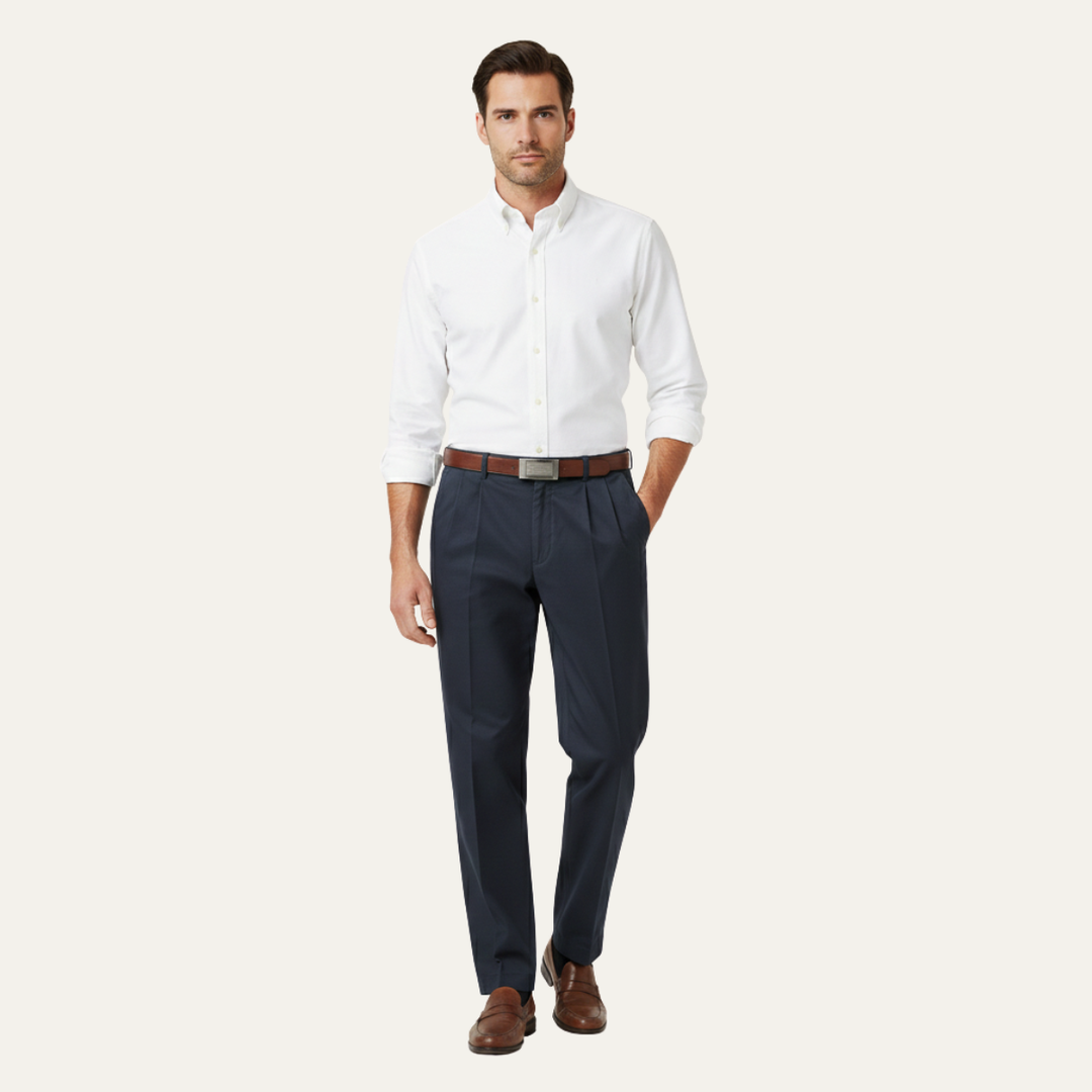 The Briarcliff Park Men’s Classic Casual Double Pleated Straight Leg Pants