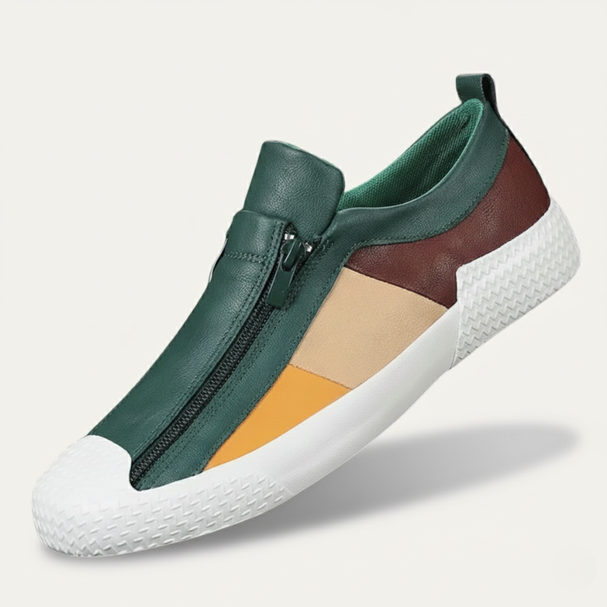 The Rome Men’s Leather Sneakers - Luxury Designer Shoes with Zip