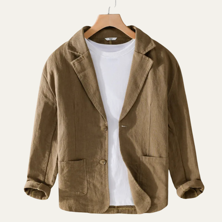 The Elmstead Men’s Men’s Solid Color Casual Linen Blazer