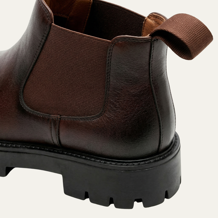 The Cagliari Men’s British Style Platform Faux Leather Ankle Chelsea Boots