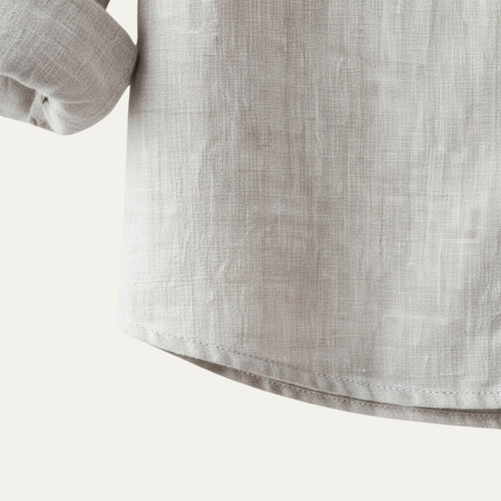 The Brookfield Lane Men’s Vintage Thin Round Neck Linen Shirt