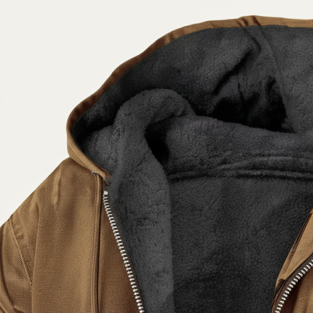 The Briarbrook Men’s Warm Fleece Lined Retro Hooded Jacket