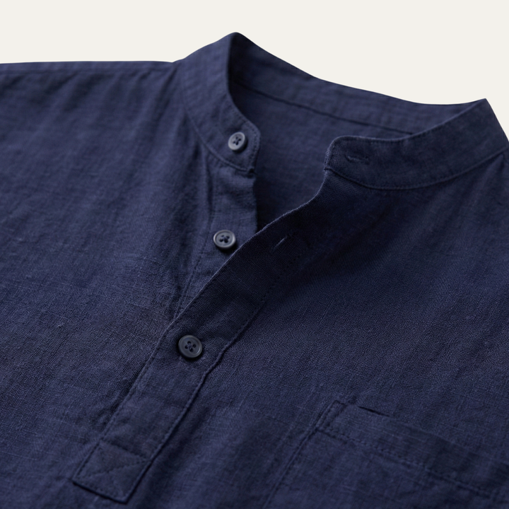 The Edinburgh Men’s Lightweight Cotton Linen Henley Shirt