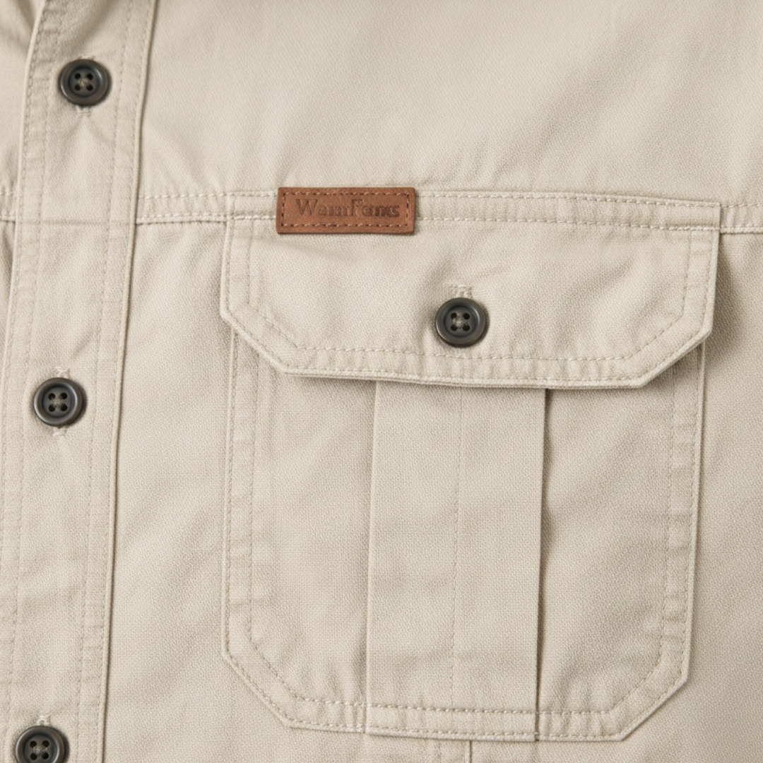 The Cedarfield Men’s Solid Color Multi Pocket Soft Cargo Shirt