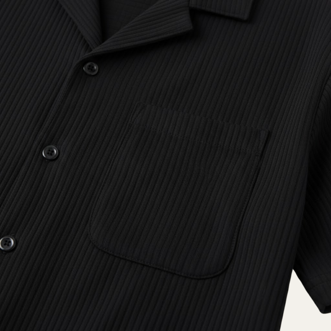 The Poschiavo Men’s Casual Summer Ribbed Set – Shirt & Shorts