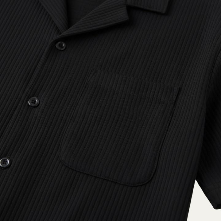 The Poschiavo Men’s Casual Summer Ribbed Set – Shirt & Shorts