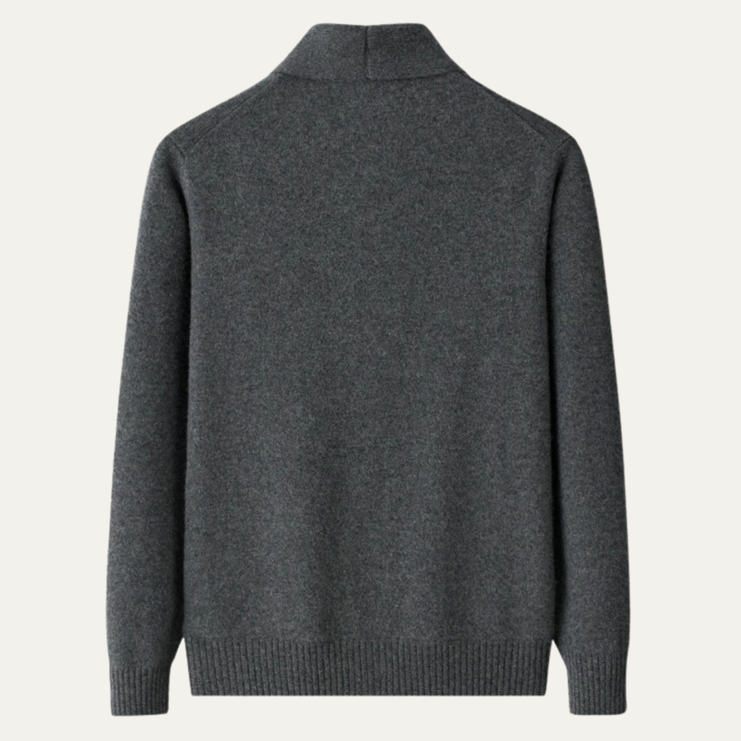 The Serravalle Men’s Button Up Knit Cashmere Shawl Collar Cardigan
