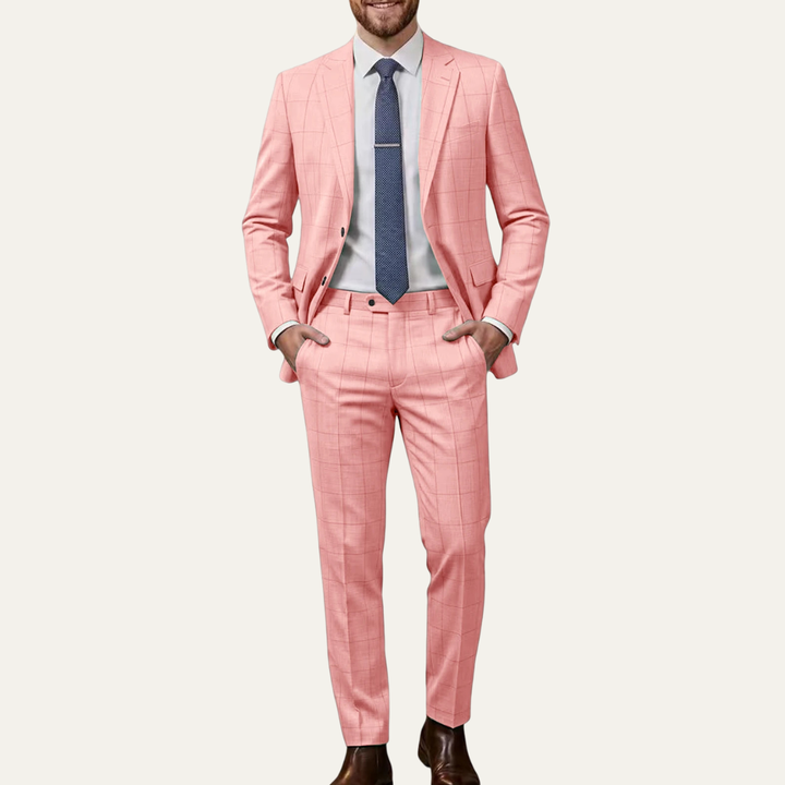 The Beverly Grove Men’s Plaid Business Wedding Suit