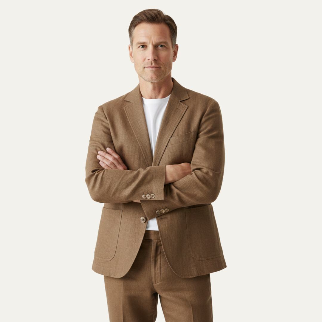 The Elmstead Men’s Men’s Solid Color Casual Linen Blazer