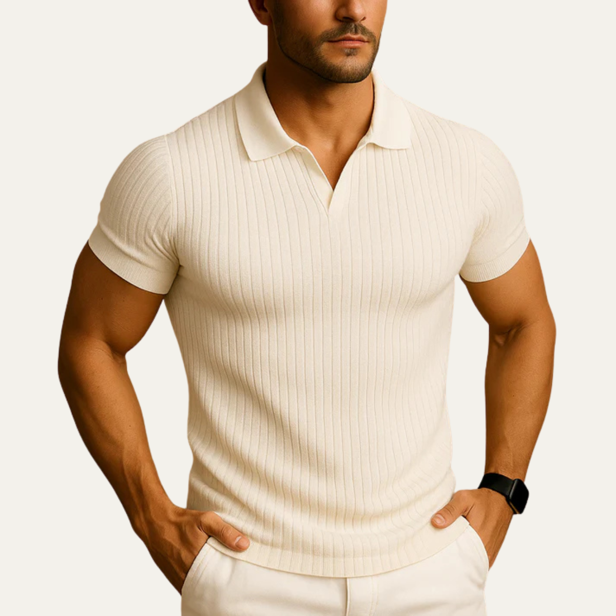 The Ghedi Men's Knit Short Sleeve Polo