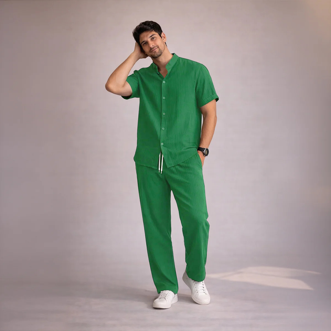The Pinewater Men’s Linen Summer Trendy Set – Shirt & Pants