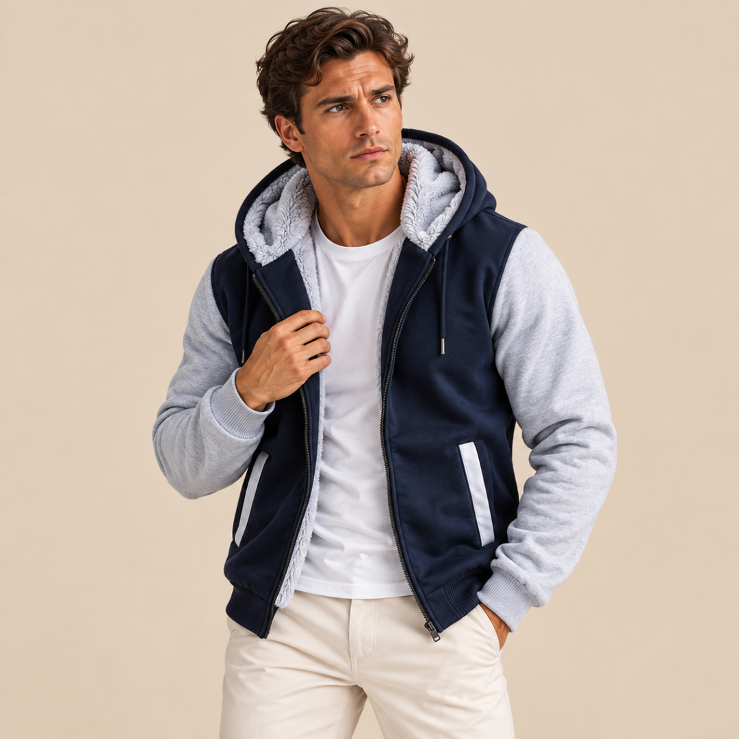 The Taormina Men’s Winter Fleece Line Zip Up Hoodie Jacket