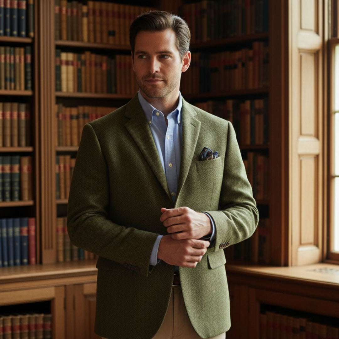 The Milverstone Men’s Single Breasted Tweed Blazer Jacket