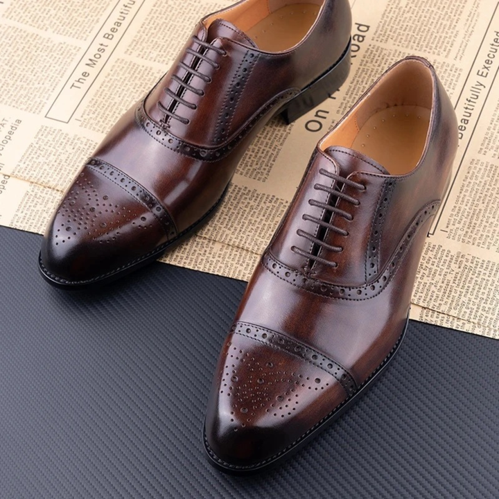 The Malcesine Men’s Faux Leather Dress Shoes – Cowhide Formal Dress Shoes