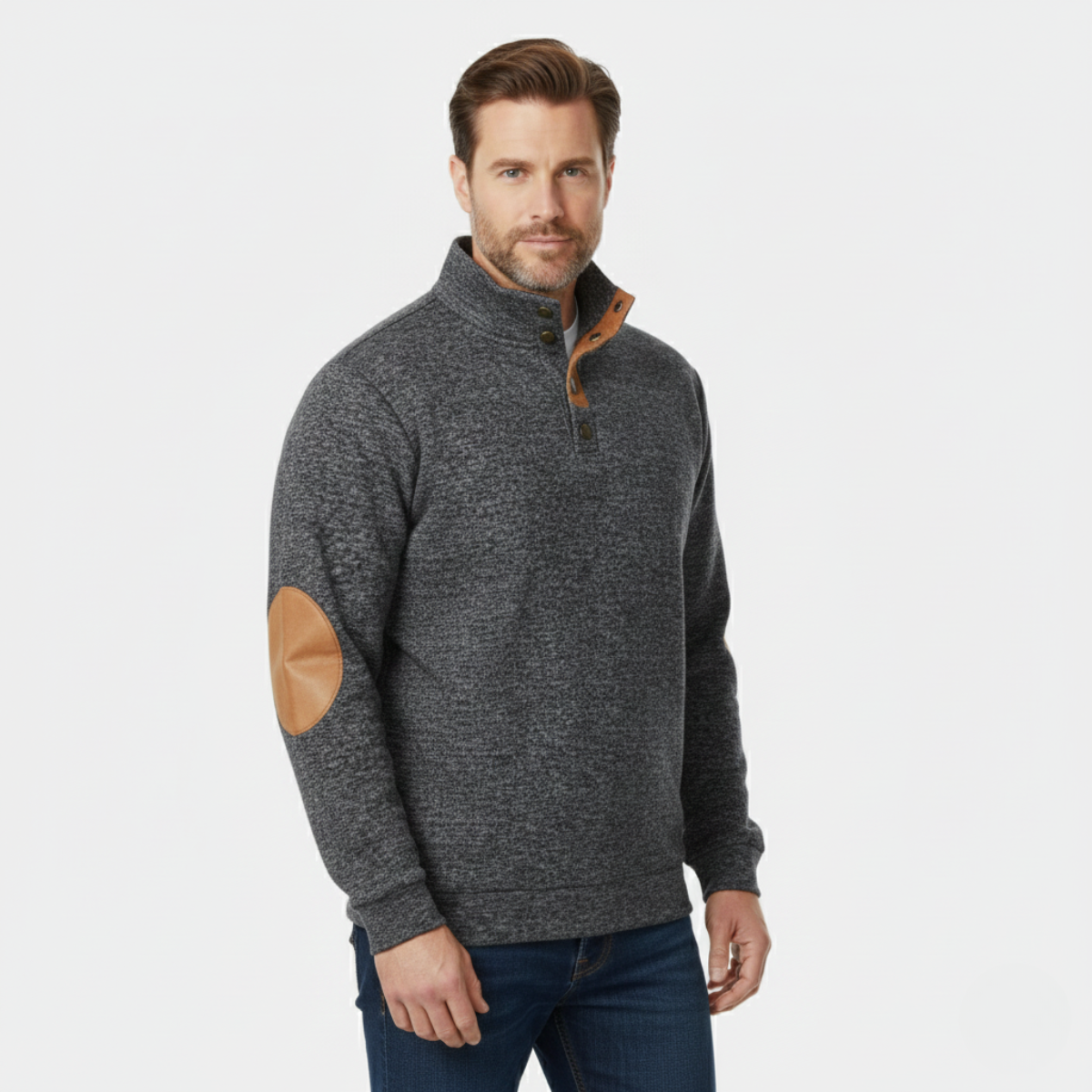 The Tarvisio Men’s Knitted Heritage Sweater with Elbow Patches