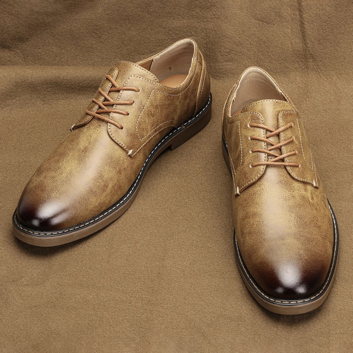 The Monopoli Men’s Lace Up Casual Oxford Leather Shoes