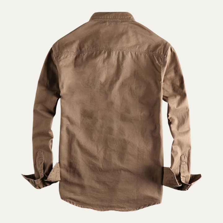 The Hillston Men’s Vintage Washed Utility Casual Shirt Jacket