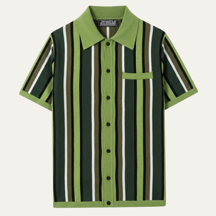The San Gimignano Men’s Retro Striped Knit Trendy Polo Shirt