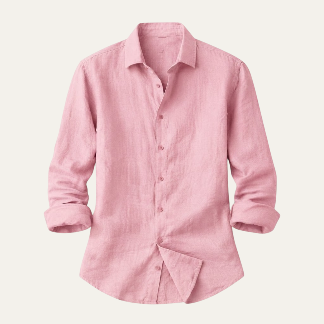 The Ironridge Men’s Linen Lightweight Turn Down Collar Trendy Shirt