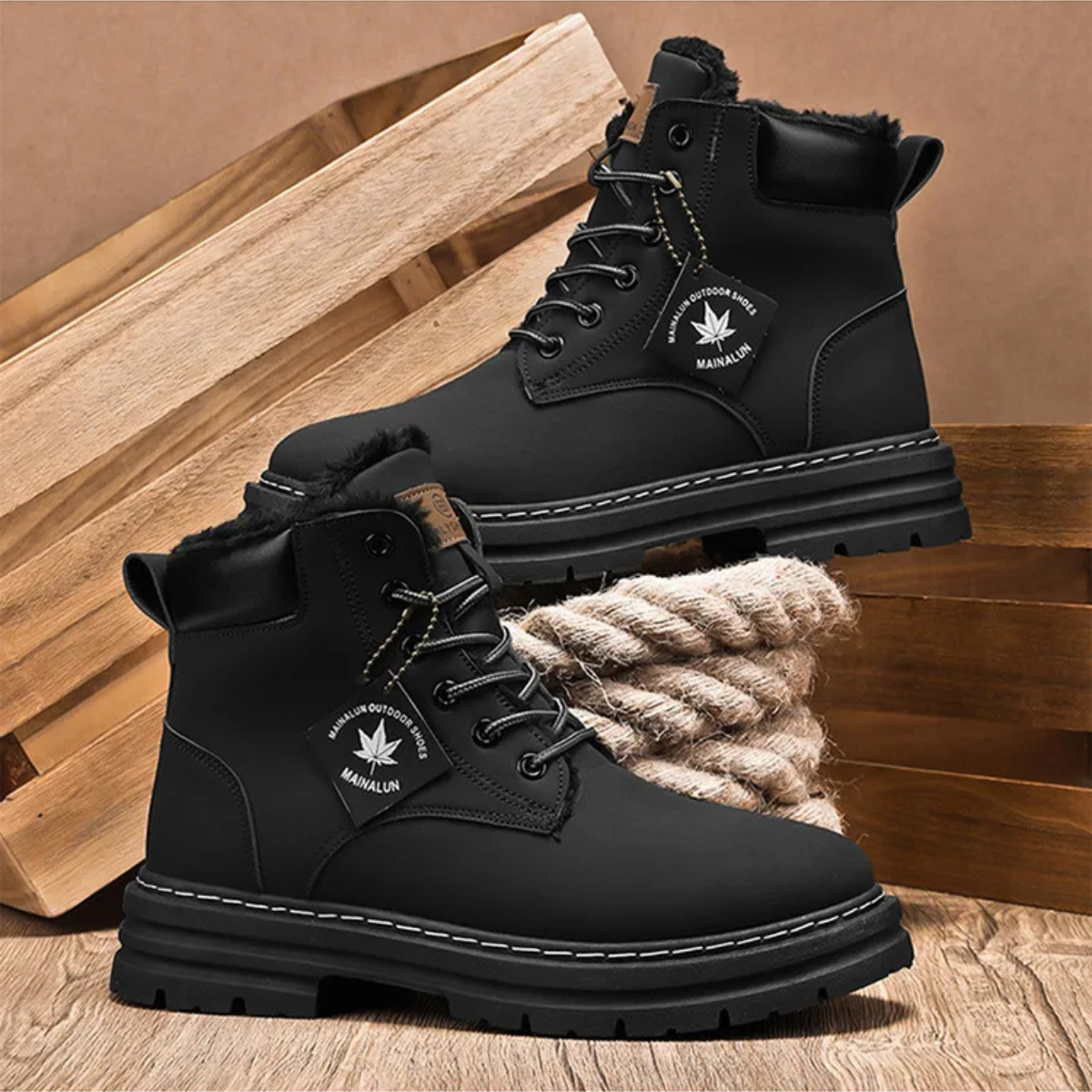 The Silverlake Men’s Cozy Fur Lined Insulated Snow Boots