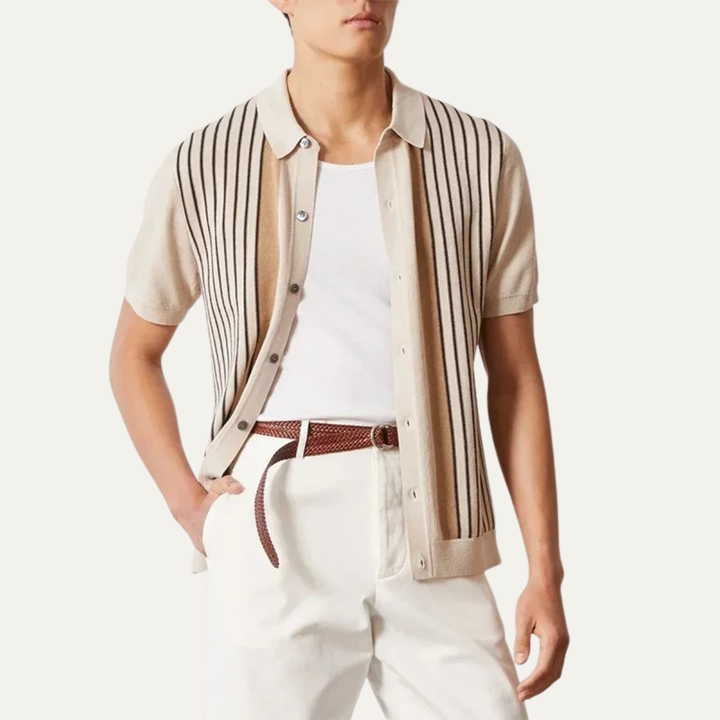 The Carmel Men’s Striped Knit Summer Shirt