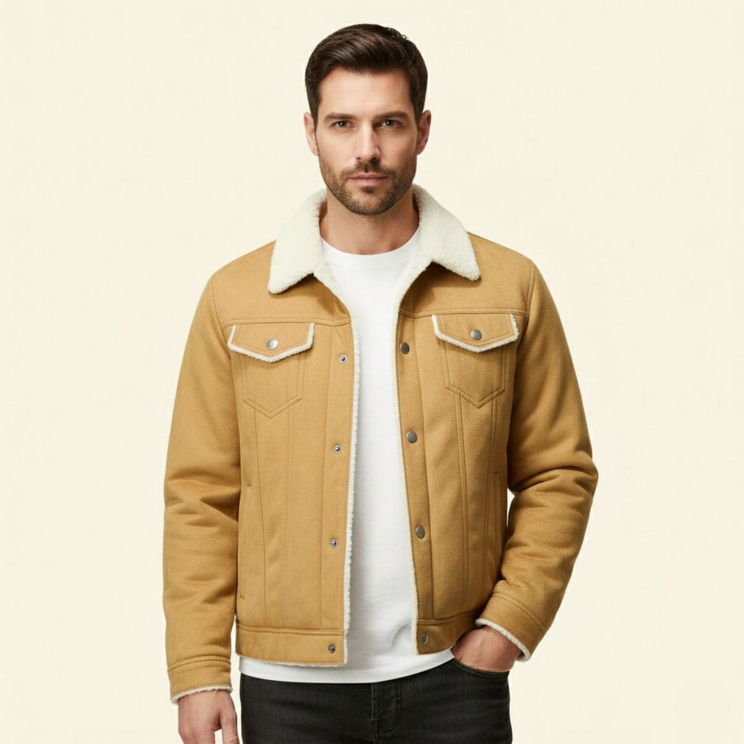 The Braxton Men’s Shearling Vintage Faux Leather Jacket