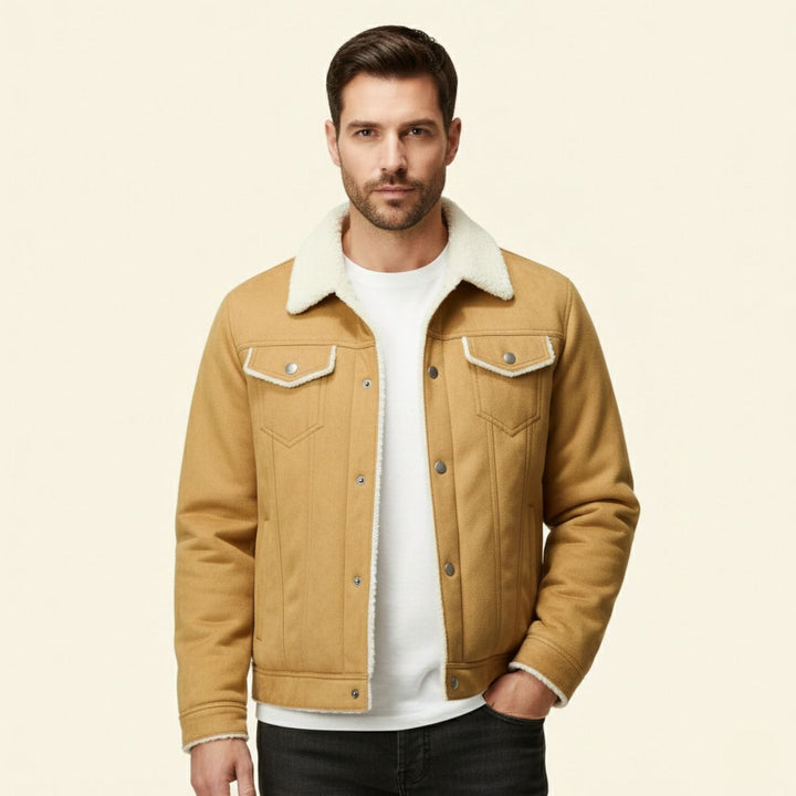 The Braxton Men’s Shearling Vintage Faux Leather Jacket