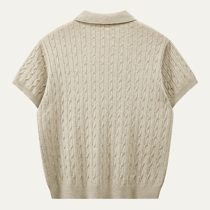 The Encino Men’s Cable Knit Polo Shirt