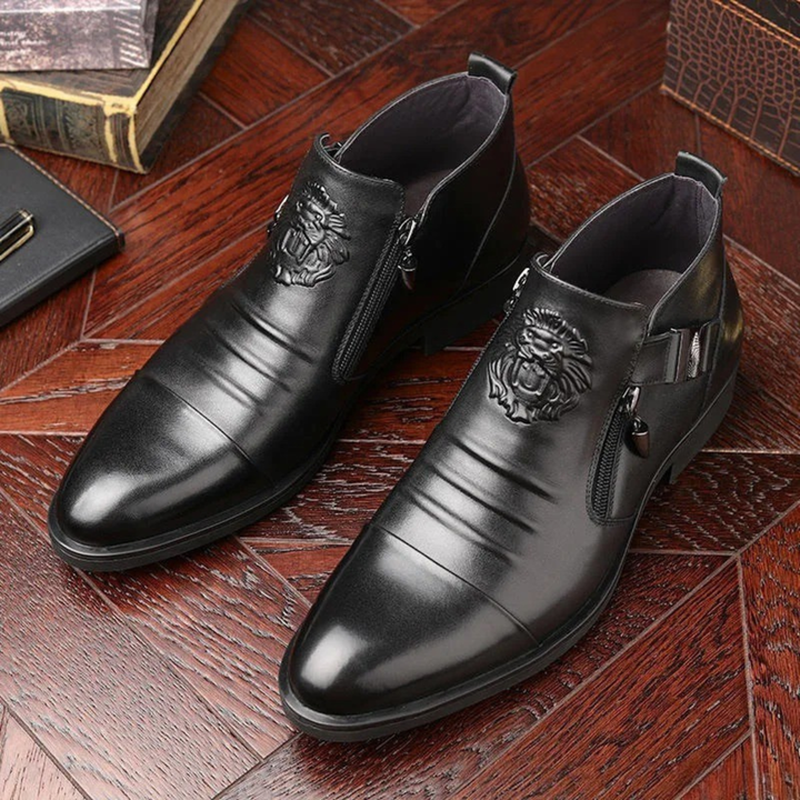 The Barbaresco Men’s Pointed Toe Faux Leather Ankle Boots